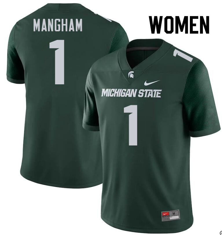 Women #1 Jaren Mangham Michigan State Spartans College Football Jerseys Stitched-Green